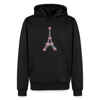 Eiffel Tower - Men’s Premium Organic Hoodie - black - Front - Nico (187cm)