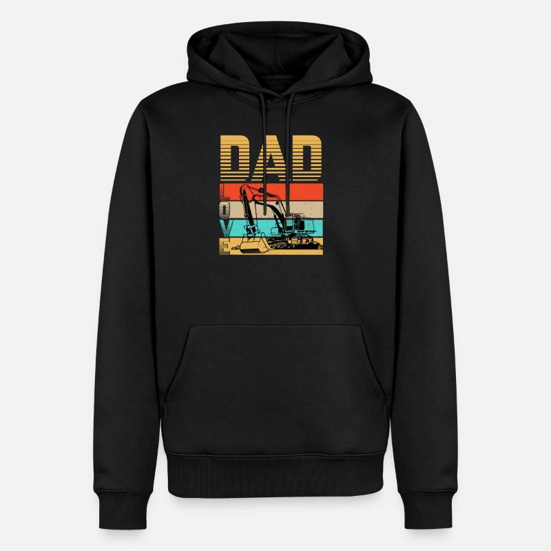 Excavator Dad Love - Sweat à capuche Premium bio Homme - noir