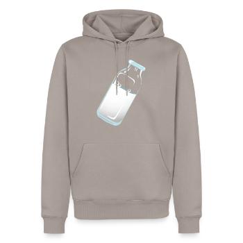 latte - Felpa con cappuccio ecologica premium da uomo - talpa - Fronte - Nico (187cm)