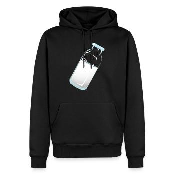 Du lait - Sweat à capuche Premium bio Homme - noir - Devant - Nico (187cm)