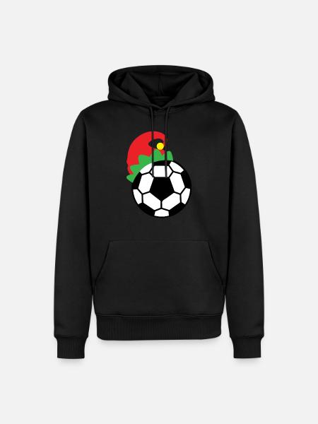 Weihnachtsfußball-Fußballmütze - Männer Premium Bio Hoodie - Schwarz