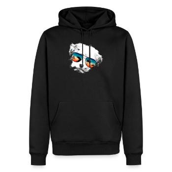 SHICHON avec lunettes lunettes de soleil style rétro - Sweat à capuche Premium bio Homme - noir - Devant - Nico (187cm)