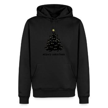 T-shirt noel sapin chat cadeau fête de noel - Sweat à capuche Premium bio Homme - noir - Devant - Nico (187cm)