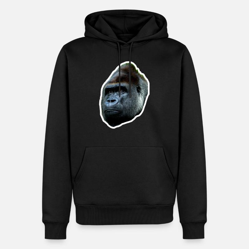 Gorilla cool simple - Männer Premium Bio Hoodie - Schwarz