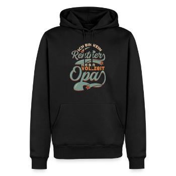 Ich bin kein Rentner Ich bin vollzeit Opa - Männer Premium Bio Hoodie - Schwarz - Vorne - Nico (187cm)