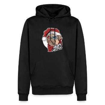 Chien de Noël - Joyeux Noël - Sweat à capuche Premium bio Homme - noir - Devant - Nico (187cm)
