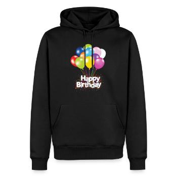 enfants anniversaire joyeux anniversaire ballons colorés en or - Sweat à capuche Premium bio Homme - noir - Devant - Nico (187cm)