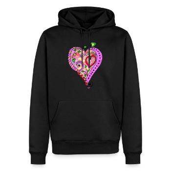 Cœur - Sweat à capuche Premium bio Homme - noir - Devant - Nico (187cm)