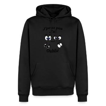 J’peux pas j’ai oublié - Sweat à capuche Premium bio Homme - noir - Devant - Nico (187cm)
