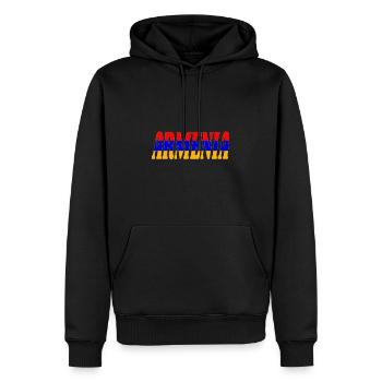 Armenia - Männer Premium Bio Hoodie - Schwarz - Vorne - Nico (187cm)