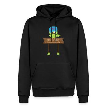 Owl MAN CAVE - Männer Premium Bio Hoodie - Schwarz - Vorne - Nico (187cm)