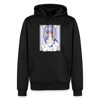 Kawaii Anime chat Neko Manga Japonais Otaku - Sweat à capuche Premium bio Homme - noir - Devant - Nico (187cm)