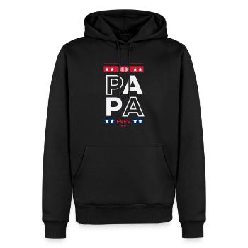 Meilleur PAPA de tous les temps - Sweat à capuche Premium bio Homme - noir - Devant - Nico (187cm)