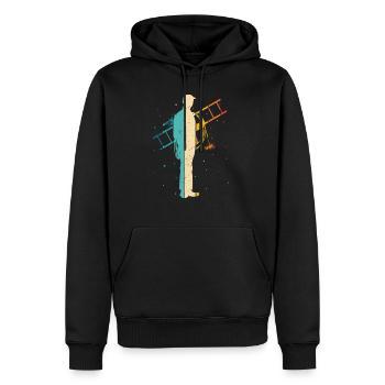 Schornsteinfeger Schornstein Retro Kaminfeger Gesc - Männer Premium Bio Hoodie - Schwarz - Vorne - Nico (187cm)