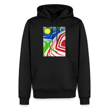 graffiti landscape sunny - Men’s Premium Organic Hoodie - black - Front - Nico (187cm)
