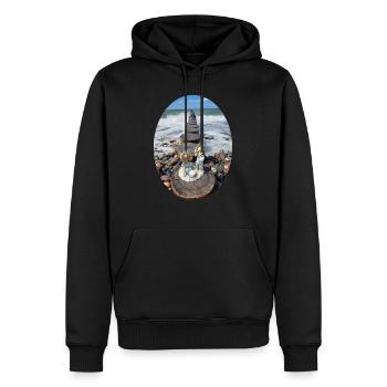Kinder am Strand - Männer Premium Bio Hoodie - Schwarz - Vorne - Nico (187cm)