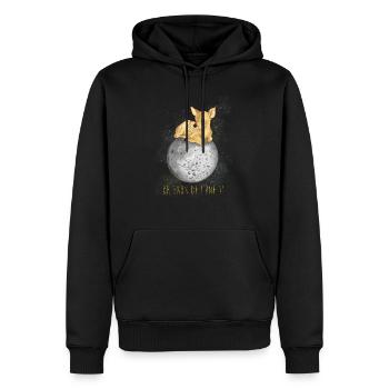 Fan de lune - Sweat à capuche Premium bio Homme - noir - Devant - Nico (187cm)