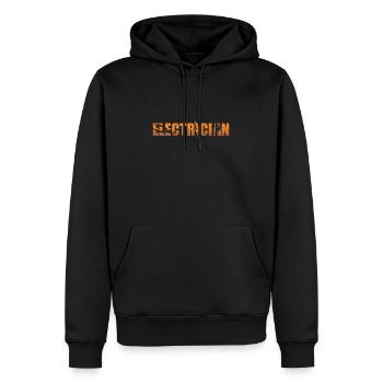 Lineman Wireman Electrician Banner - Men’s Premium Organic Hoodie - black - Front - Nico (187cm)