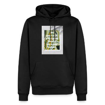 Be yourself everyone else is already taken - Sweat à capuche Premium bio Homme - noir - Devant - Nico (187cm)