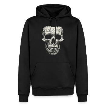 Crâne - Sweat à capuche Premium bio Homme - noir - Devant - Nico (187cm)