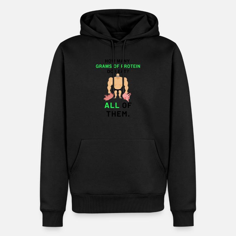 Protein Eater - Männer Premium Bio Hoodie - Schwarz