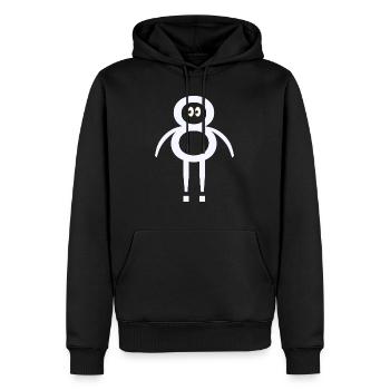 Acht ByRino - Männer Premium Bio Hoodie - Schwarz - Vorne - Nico (187cm)