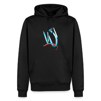 Kunstvoller W - Männer Premium Bio Hoodie - Schwarz - Vorne - Nico (187cm)