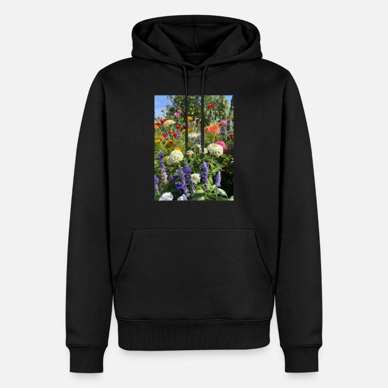 Blumen - Männer Premium Bio Hoodie - Schwarz