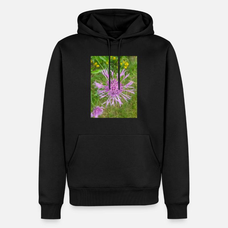 centaurée Centaurea scabiosa - Sweat à capuche Premium bio Homme - noir