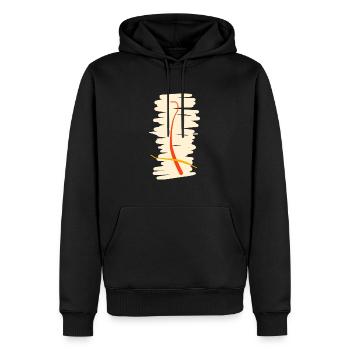 Ocker und Abstrakt :Ocker farbige Abstraktheit - Männer Premium Bio Hoodie - Schwarz - Vorne - Nico (187cm)