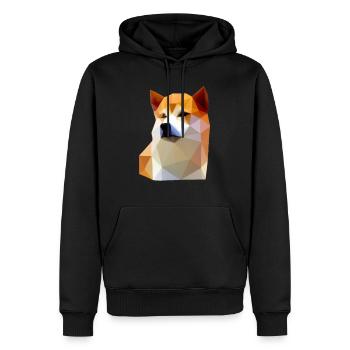 Faible Poly Shiba Inu Chien - Sweat à capuche Premium bio Homme - noir - Devant - Nico (187cm)