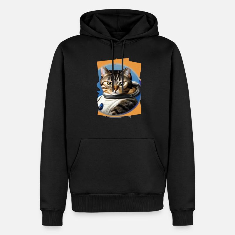 Chat de l’espace - Sweat à capuche Premium bio Homme - noir
