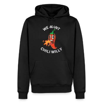 We Want Chili Willy - Men’s Premium Organic Hoodie - black - Front - Nico (187cm)