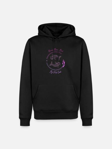 Karma Beach lila Fisch - Männer Premium Bio Hoodie - Schwarz