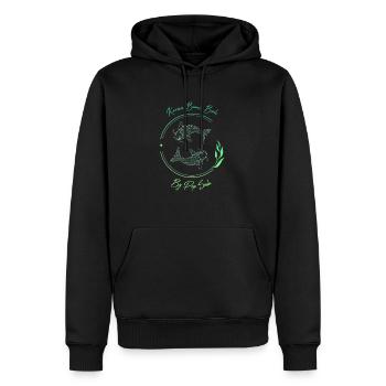 Karma Beach fishes vert - Sweat à capuche Premium bio Homme - noir - Devant - Nico (187cm)