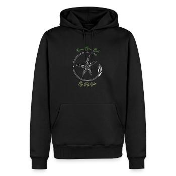 Karma Beach Seestern grün - Männer Premium Bio Hoodie - Schwarz - Vorne - Nico (187cm)
