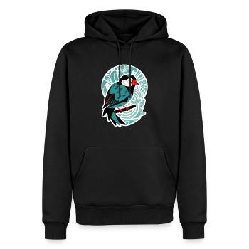 Vogel Sticker - Männer Premium Bio Hoodie - Schwarz - Vorne - Nico (187cm)