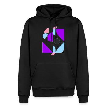 70s abstrait - Sweat à capuche Premium bio Homme - noir - Devant - Nico (187cm)