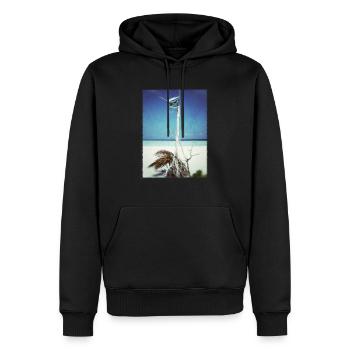 Plage aux Maldives. - Sweat à capuche Premium bio Homme - noir - Devant - Nico (187cm)