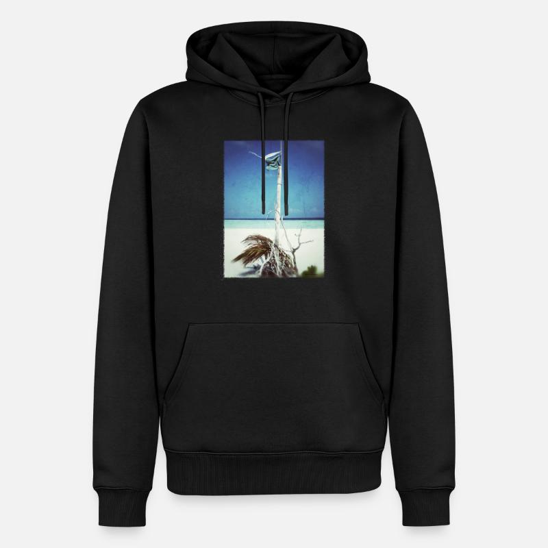 Plage aux Maldives. - Sweat à capuche Premium bio Homme - noir