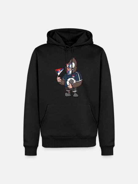 Serbie Gorille - Sweat à capuche Premium bio Homme - noir
