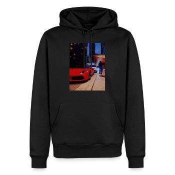 miami luxury cars - Men’s Premium Organic Hoodie - black - Front - Nico (187cm)