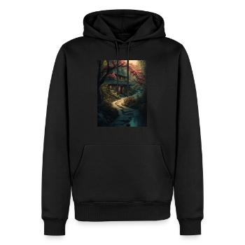 Beaux jardins zen - Sweat à capuche Premium bio Homme - noir - Devant - Nico (187cm)