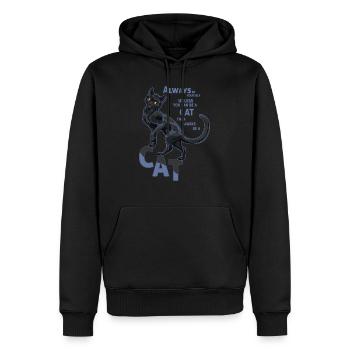 Always be a black cat/ sei eine schwarze Katze - Männer Premium Bio Hoodie - Schwarz - Vorne - Nico (187cm)