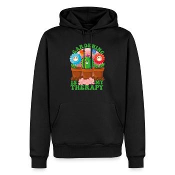 Gartenarbeit ist meine Therapie, lustige glückliche Pflanzen Geschenk - Männer Premium Bio Hoodie - Schwarz - Vorne - Nico (187cm)