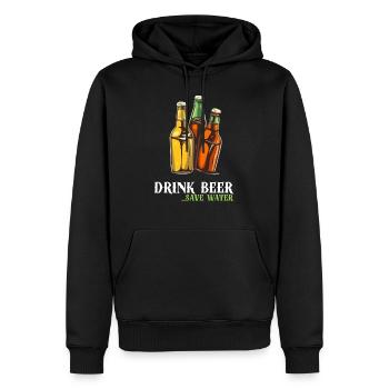 Buvez de la bière - Sweat à capuche Premium bio Homme - noir - Devant - Nico (187cm)