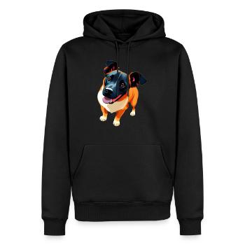 Schäfer Welpe Mischling Hund super süß - Männer Premium Bio Hoodie - Schwarz - Vorne - Nico (187cm)