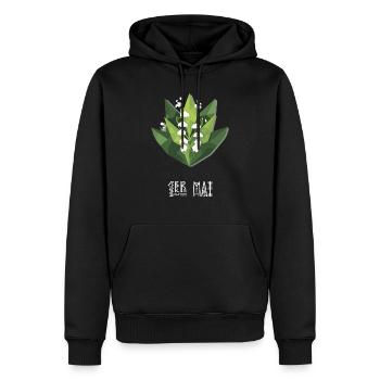 Maiglöckchen vom 1. Mai - Männer Premium Bio Hoodie - Schwarz - Vorne - Nico (187cm)