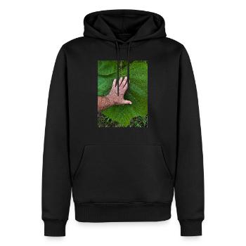 Die Hand am Leben - Männer Premium Bio Hoodie - Schwarz - Vorne - Nico (187cm)