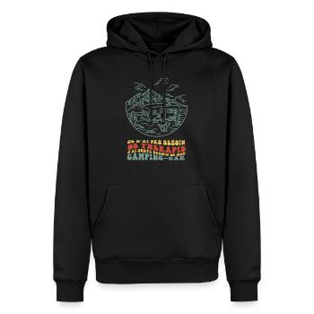 Pas besoin de thérapie, Besoin de mon camping-car - Sweat à capuche Premium bio Homme - noir - Devant - Nico (187cm)